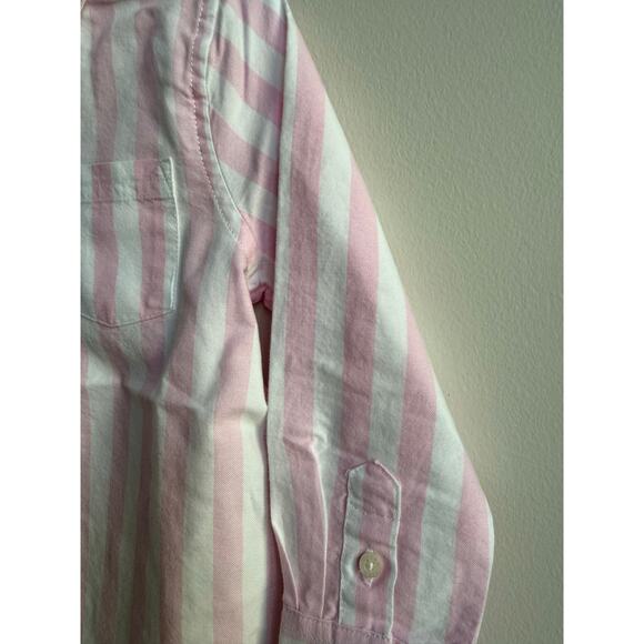 Janie and Jack Pink and White Striped Button Down - Picture 5 of 8
